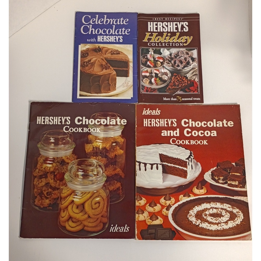 Lot of 4 Hershey's Paperback Cookbooks, Chocolate Desserts, Hershey's Holidays